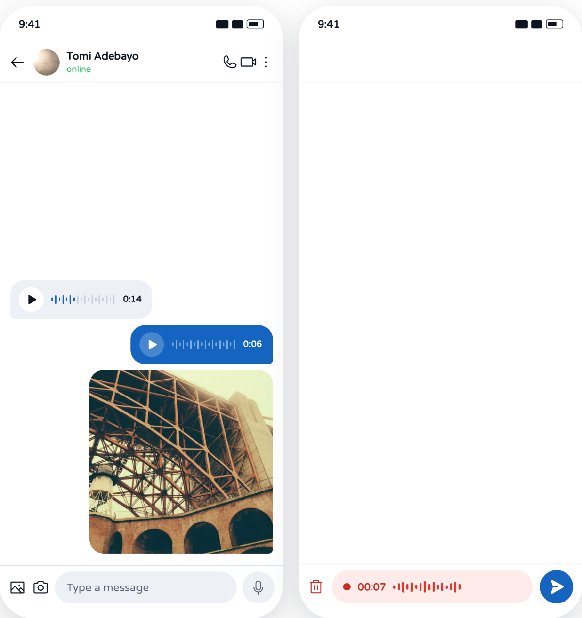 Axel voice notes — recording and playback in thread
